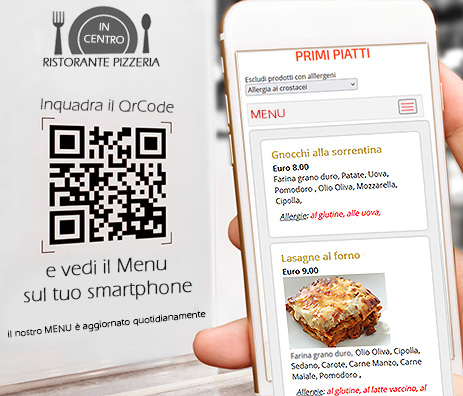 menu digitale per cellulari e smartphone
